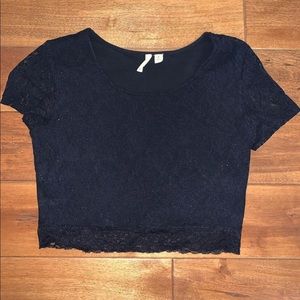 Black Lace Crop Top